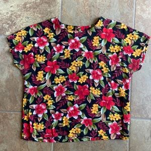 Jaclyn Petite Hawaiian Print Tropical Floral Shirt size 6